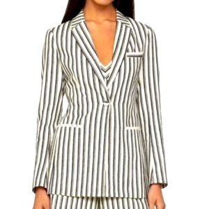 BCBG linen blend black and white jacket